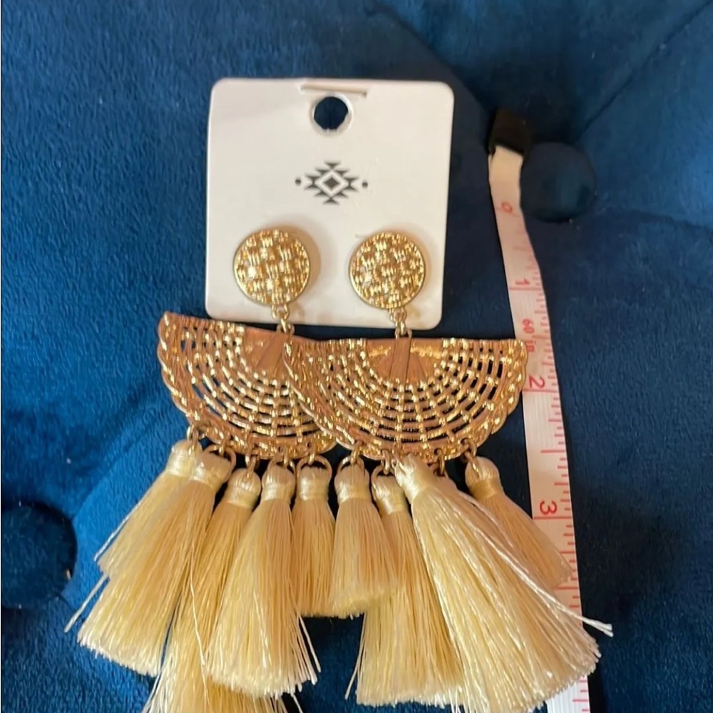 Elegant Gold Tassel Earrings